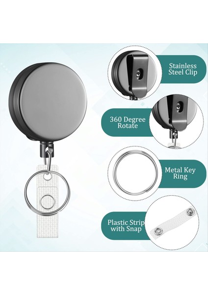 20 Paket Geri Çekilebilir Rozet Tutucu Makara Kemer Klipsli ve Anahtar Halkası Ağır Hizmet Tipi Kimlik Rozeti Makaraları Hemşireler Için (Yurt Dışından) modelleri