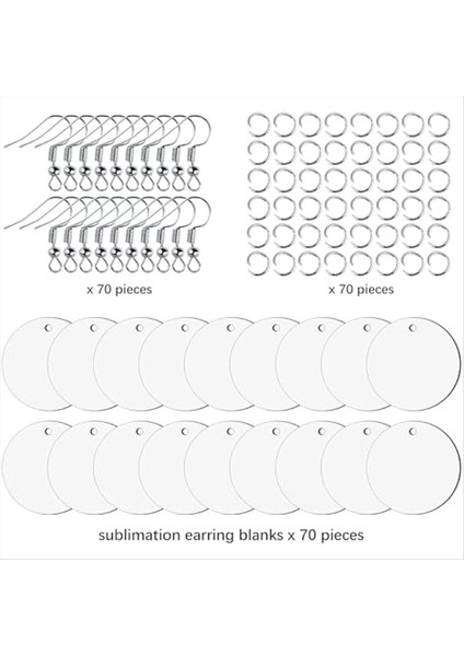 210PCS Süblimasyon Küpe Boşluklar Çift Side 70 Süblimasyon Boş Ürünler 70 Kanca ve 70 Atlama Halkası Isı Transferi (Yurt Dışından) modelleri