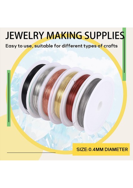 6 Paket Takı Boncuk Teli Mücevher Yapma Malzemeleri ve Zanaat (24 Gauge) (Yurt Dışından) fırsatları