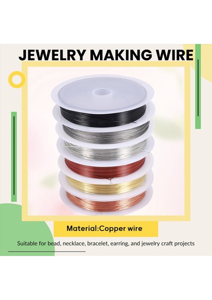 6 Paket Takı Boncuk Teli Mücevher Yapma Malzemeleri ve Zanaat (24 Gauge) (Yurt Dışından) indirimleri