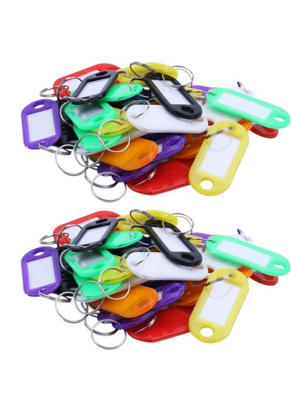 64X Çok Renkli Plastik Anahtar Fob Id Etiketleri Bagaj Kimlik Etiketleri Bölünmüş Halka Anahtarlama (Yurt Dışından)