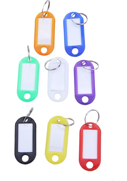 64X Çok Renkli Plastik Anahtar Fob Id Etiketleri Bagaj Kimlik Etiketleri Bölünmüş Halka Anahtarlama (Yurt Dışından) modelleri