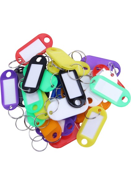 64X Çok Renkli Plastik Anahtar Fob Id Etiketleri Bagaj Kimlik Etiketleri Bölünmüş Halka Anahtarlama (Yurt Dışından) indirimleri