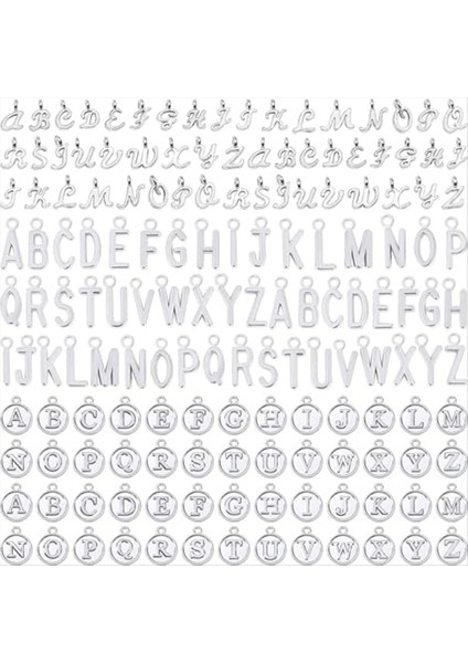 Letter Charms 156PCS/6 Set Alfabe Abc Mektup Takılar 3 Stil Sermaye A-Z Takımları Dıy Bilezik Kolye Takı Için (Yurt Dışından)