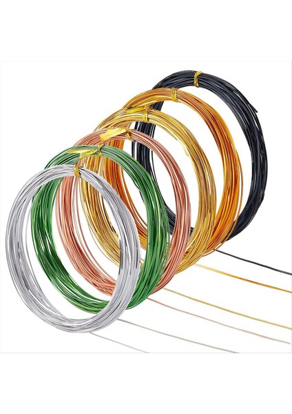 196FT 6 Renk Düz Alüminyum Tel Dıy Zanaat Takı Için 0 5X1MM Renkli Tel Sırlı Emaye Zanaat 32 81 Feet/rulo (Yurt Dışından)