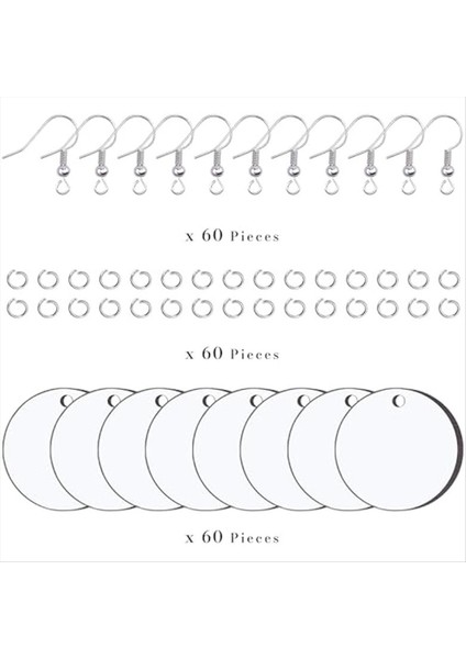 180PCS Küpe Kancaları ve Atlama Halkaları ile Küpe Boşlukları Süblimasyon Boşlukları Isı Transferi Küpe Boş Yuvarlak Küpe Boşlukları (Yurt Dışından) modelleri