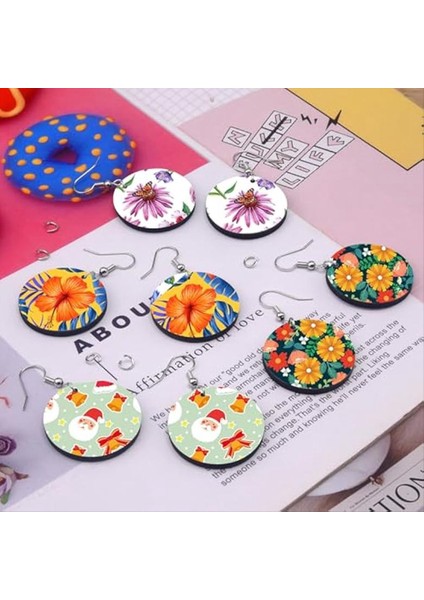 180PCS Küpe Kancaları ve Atlama Halkaları ile Küpe Boşlukları Süblimasyon Boşlukları Isı Transferi Küpe Boş Yuvarlak Küpe Boşlukları (Yurt Dışından) indirimleri