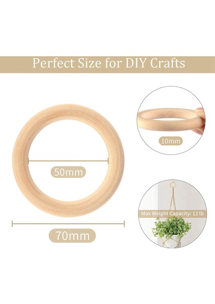60PCS 70MM Ahşap Halkalar Dıy El Sanatları Için Ahşap Yüzük Ahşap Daireler Makrone Bitki Askısı Süs Eşyaları ve Mücevher Yapımı (Yurt Dışından) modelleri