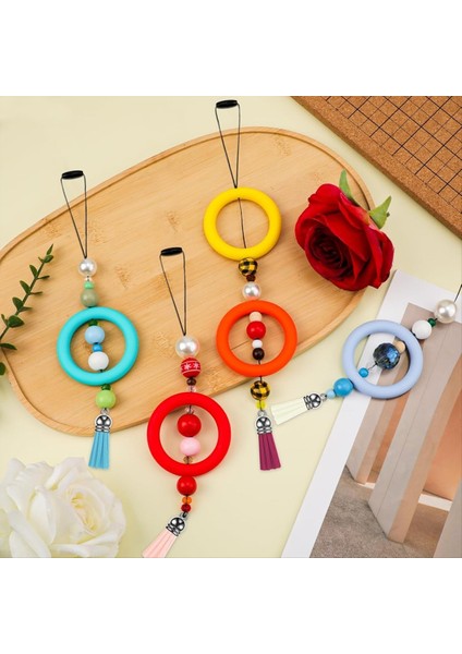 91PCS Silikon Beadable Halka Yapımı Kiti Silikon Boncuklar Için Silikon Çember Çerçeve Silikon Kolye Keychain Kolye Bilezik (Yurt Dışından) modelleri
