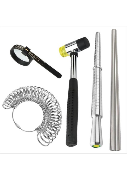 Yüzük Boyutu Aleti Metal Mandrel Ölçüm Çubuğu Halka Mandrel Alüminyum Parmak Boyutlandırma Çelik Halkası (Yurt Dışından)