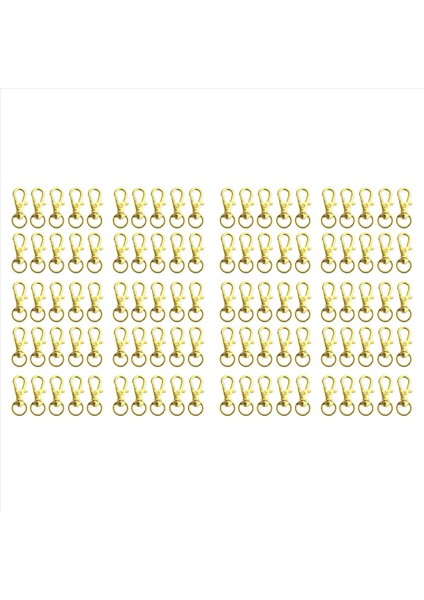 100 Adet Döner Tokalar Kordon Snap Kanca Metal Döner Kordon Snap Kanca Istakoz Pençe Pençe Toka Altın (Yurt Dışından)