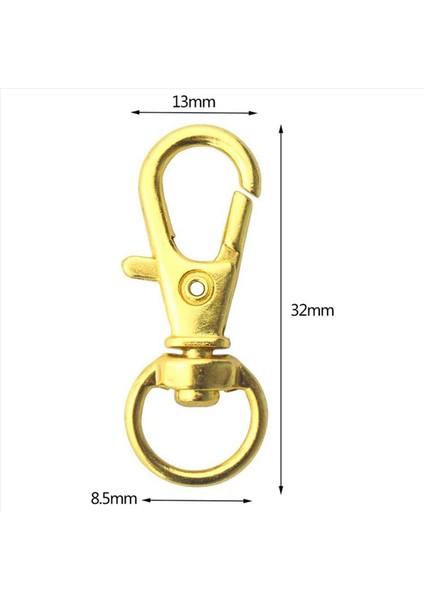 100 Adet Döner Tokalar Kordon Snap Kanca Metal Döner Kordon Snap Kanca Istakoz Pençe Pençe Toka Altın (Yurt Dışından) fiyatları