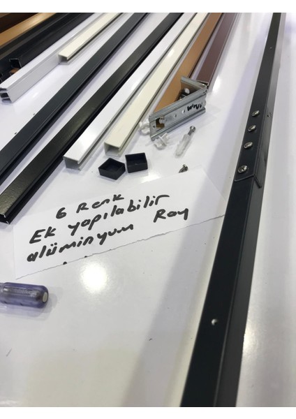 Duvara Montaj Ek Yapılabilir Tek Kanal Alüminyum 6renk Perde Rayı Tekli Korniş 400 cm fiyatları