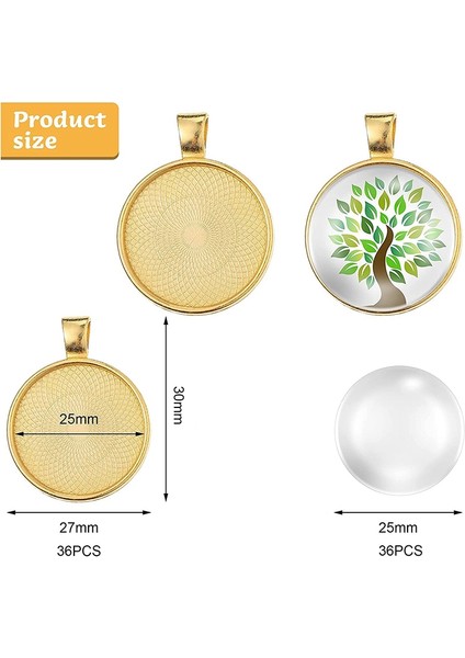 72 Pcs Sublimasyon Kolye Tepsileri Seti 36 Parça 9 Renk Yuvarlak Çerçeve Boşlukları 36 Şeffaf Cam Cabochons (Yurt Dışından) fiyatları