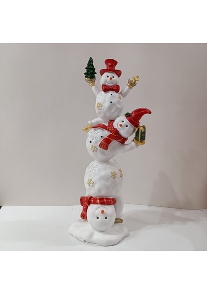 Yılbaşı 3'lü Kardan Adamlar El Boyama 45 cm Obje fiyatları