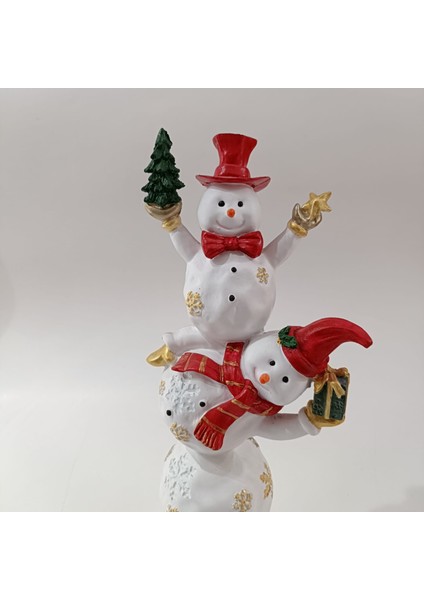 Yılbaşı 3'lü Kardan Adamlar El Boyama 45 cm Obje modelleri