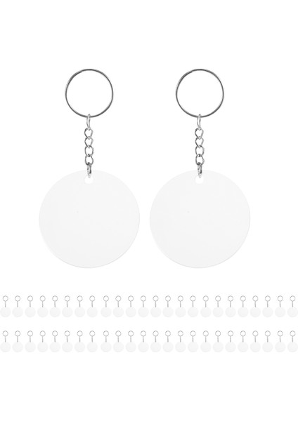150 Pcs 2 Inç Akrilik Şeffaf Diskler ve Anahtar Zincirler Seti Dıy Projeleri Için Açık Boş Akrilik Diskler Yuvarlak Anahtarlık (Yurt Dışından)