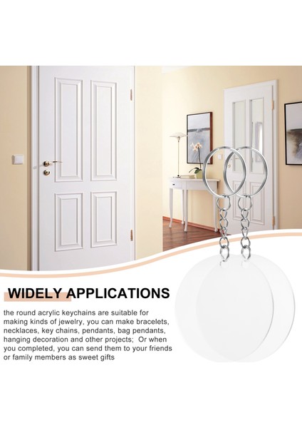 150 Pcs 2 Inç Akrilik Şeffaf Diskler ve Anahtar Zincirler Seti Dıy Projeleri Için Açık Boş Akrilik Diskler Yuvarlak Anahtarlık (Yurt Dışından) fırsatları