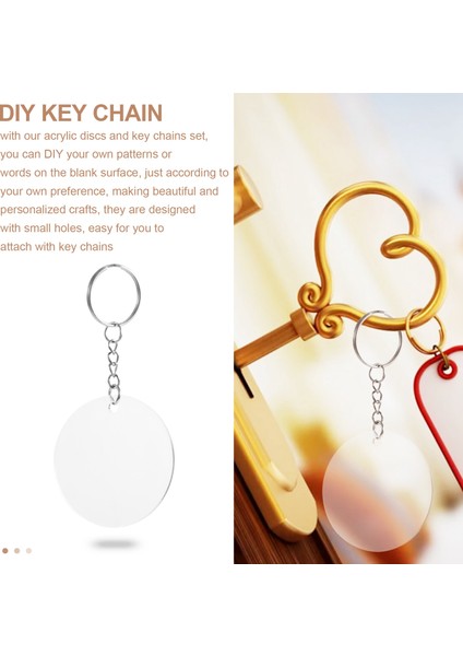 150 Pcs 2 Inç Akrilik Şeffaf Diskler ve Anahtar Zincirler Seti Dıy Projeleri Için Açık Boş Akrilik Diskler Yuvarlak Anahtarlık (Yurt Dışından) indirimleri