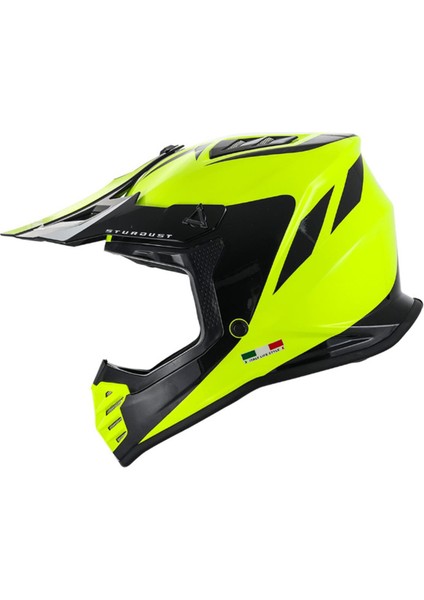- FS-618 Stardust Cross Kask - Parlak Sarı Siyah - Xlarge Beden