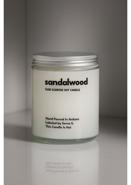 : Sandalwood : Cam Kavanozda Kokulu %100 Soya Mum (Sandal, Sedir, Sekoya, Reyhan, Paçuli) fiyatları
