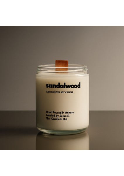 : Sandalwood : Cam Kavanozda Kokulu %100 Soya Mum (Sandal, Sedir, Sekoya, Reyhan, Paçuli) modelleri