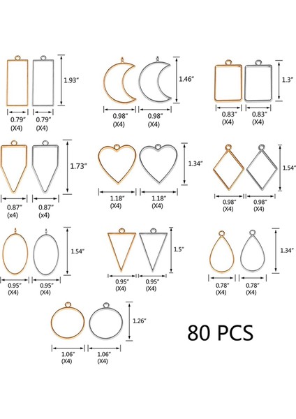 160 Pcs Çeşitli Reçine Preslenmiş Çerçeveler Için Açık Metal Çerçeveler Küpe Yapan Küpe Yapımı (Altın ve Gümüş) (Yurt Dışından) fiyatları