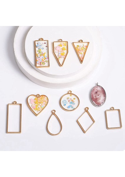 160 Pcs Çeşitli Reçine Preslenmiş Çerçeveler Için Açık Metal Çerçeveler Küpe Yapan Küpe Yapımı (Altın ve Gümüş) (Yurt Dışından) fırsatları