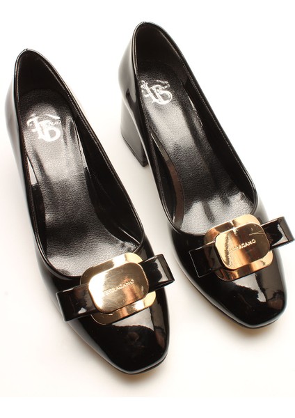 Idil Siyah Rugan Tokalı Kadın Topuklu