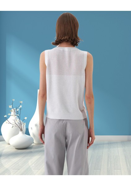 xint Kadın Regular Fit Kolsuz Yanlar Düğme Detaylı Örme Süveter fırsatları