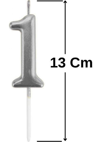 4 Gümüş Mum 13 cm Büyük Boy Rakam Doğum Günü Pasta Süsleme fiyatları
