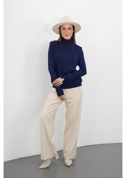 Yarım Balıkçı Yaka Triko-Lacivert fiyatları