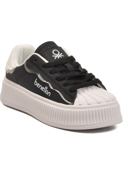 Siyah Beyaz Bağcıklı Unisex Spor Ayakkabı modelleri