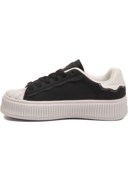 Siyah Beyaz Bağcıklı Unisex Spor Ayakkabı fırsatları