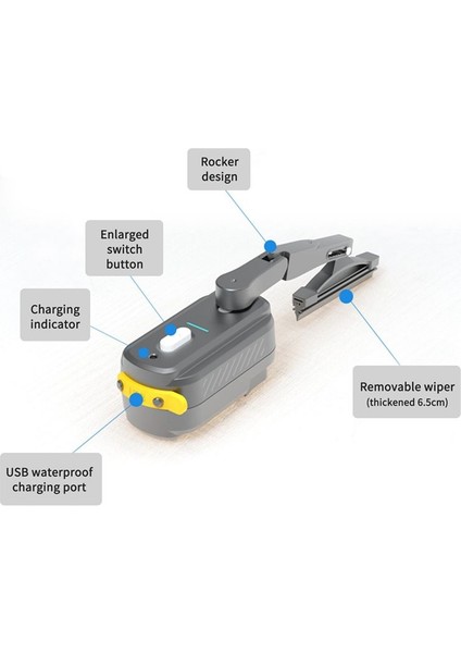 1200MAH Motosiklet Kaskı Elektrik Silecek Motorlu Kask Ön Cam Silecek Kask Silecek Çoğu Vizörle Uyumlu (Yurt Dışından)