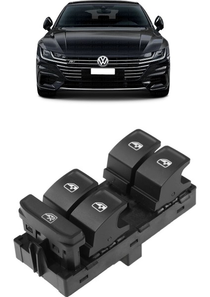 Vw Volkswagen Arteon 2017-2022 Uyumlu Ön Sol Kapı Dörtlü Cam Açma Düğmesi 5G0959857