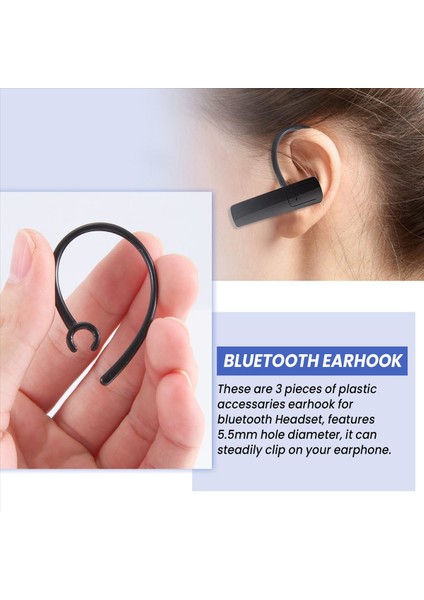 Bluetooth Kulaklık Için 3 Adet Elle 5mm 5mm Delikli Siyah Plastik Earhook (Yurt Dışından) indirimleri