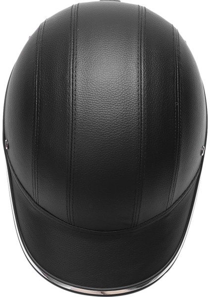 Motosiklet Deri Kasklar Bisiklet Scooter Yarı Açık Yüz Koruyucu Kask Sert Şapka Güvenliği Unisex Racer Kask Beyzbol Kapak Güvenliği Siyah (Yurt Dışından) indirimleri