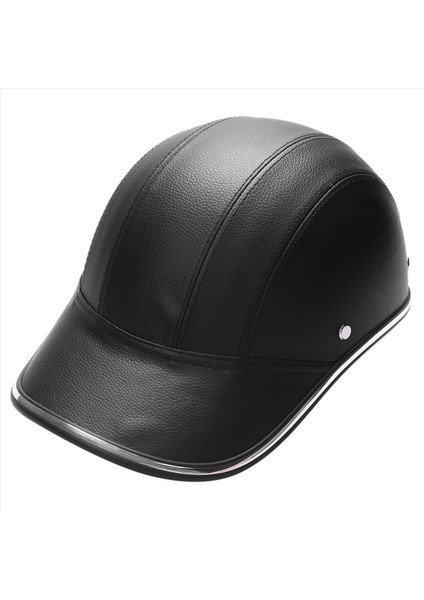 2x Motosiklet Deri Kasklar Bisiklet Scooter Yarı Açık Yüz Koruyucu Kask Sert Şapka Güvenliği Unisex Siyah (Yurt Dışından) fiyatları