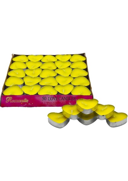 20 Li Kalp Mum Sarı Tealight Mum Doğum Günü Parti Süsleme fiyatları