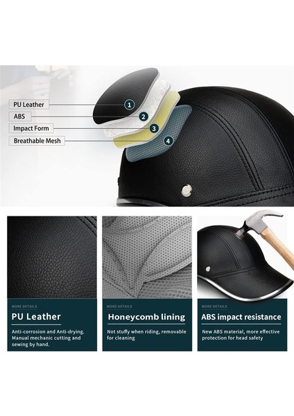 Beyzbol Kapağı Stili Motosiklet Yarım Kask Güvenlik Şapkası Yarım Yüz Kask Vintage Kapak Güvenlik Sert Şapka Bisiklet Kask Kapağı (Yurt Dışından) modelleri