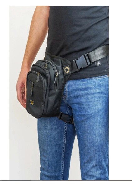 - Çok Gözlü Su Geçirmez Bel Bacak Omuz Motosiklet Kurye Çantası - 4962