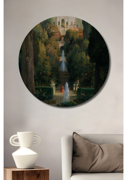 Dekoratif Ahşap Yuvarlak Tablo Bahçe Çeşmesi