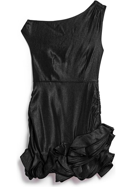 ASİMETRİK KOL FIRFIRLI ELBİSE TW6250002253001 indirimleri