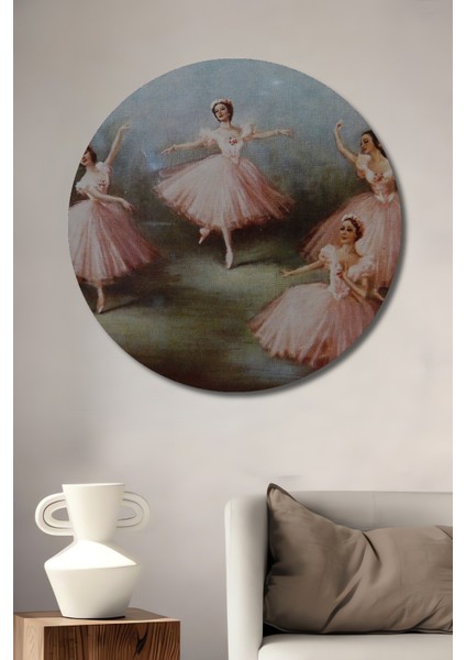 Dekoratif Ahşap Yuvarlak Tablo Balerinlerin Dansı