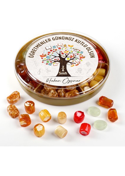 Isimli Öğretmenler Günü Hediyesi El Yapımı Karışık Akide Şekeri 400G Ağaç fiyatları