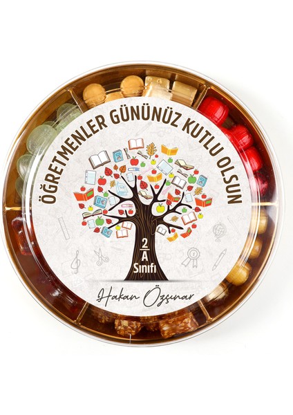 Isimli Öğretmenler Günü Hediyesi El Yapımı Karışık Akide Şekeri 400G Ağaç indirimleri