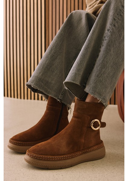 , Kadın Hakiki Deri Bot 1531050Z26105252K Taba