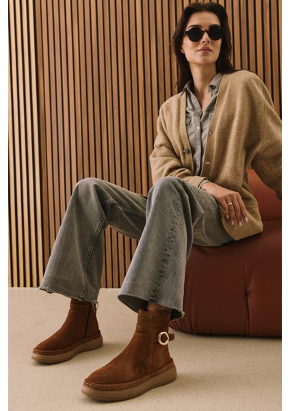 , Kadın Hakiki Deri Bot 1531050Z26105252K Taba fiyatları