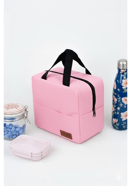 Mila Yemek Taşıma Çantası Isı Yalıtımlı Termal Çanta Beslenme Çantası Kamp Açık Pembe